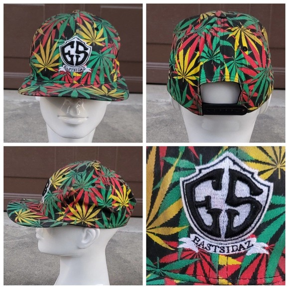 Vtg Eastidaz Mary Jane Weed Leaf Snapback Hat Snoop Dogg Tray Dee Goldie Loc - Picture 1 of 8